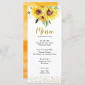 Tournesol est sur le chemin Baby shower Menu (Devant / Derrière)