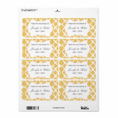 Tournesol et blanc Étiquette de bouteille d'eau Da (Feuille entière)