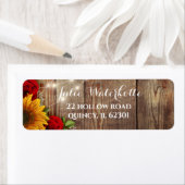 Tournesol et Étiquette de adresse russe Rose (En situation)