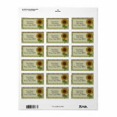 Tournesol et Étiquette de adresse vert (Feuille entière)