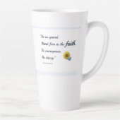 Tournesol et papillon bleu Écriture Latte Mug (Droite)
