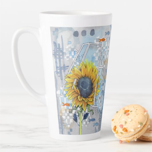 Tournesol et rêves Grosse Mug Latte (En situation)