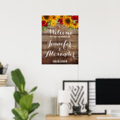 Tournesol et Rose Affiche de bienvenue Mariage rus (Bureau à domicile)