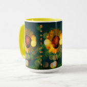 Tournesol étinceler café Mug (Devant gauche)