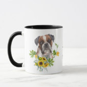 Tournesol Eucalyptus Boxe Chien Mug (Gauche)