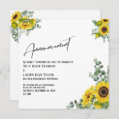 Tournesol Eucalyptus Date reportée Faire-part (Devant / Derrière)