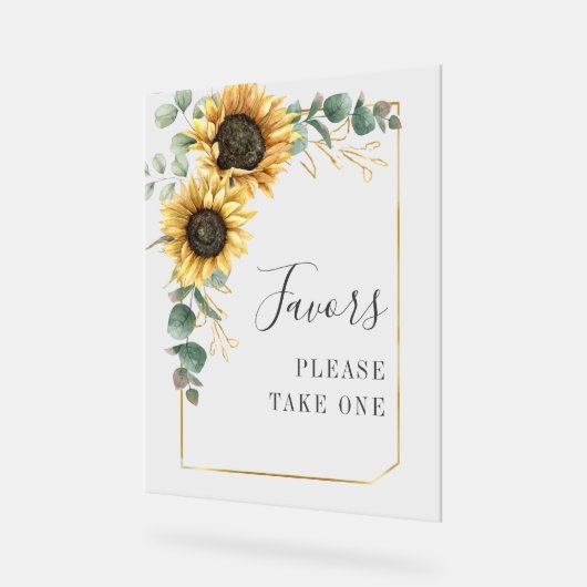 Tournesol Eucalyptus Faveurs de mariage (Angle)