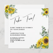 Tournesol Eucalyptus prendre deux Faire-part Maria (Devant / Derrière)