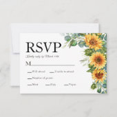 Tournesol Eucalyptus Russe Bois Code QR Carte RSVP (Devant)