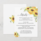 Tournesol Floral Boho Chic détails insérer carte (Devant / Derrière)