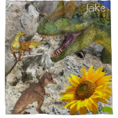 Tournesol Floral Dinosaur rideau de douche (Devant)