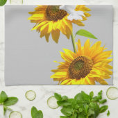 Tournesol Floral Dove Serviette de cuisine (Plié)