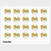 tournesol, floral merci stickers (Feuille)