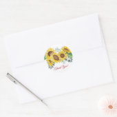 tournesol, floral merci stickers (Enveloppe)