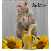 Tournesol Floral Monkey Douche rideau (Devant)