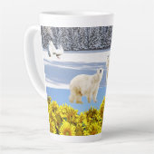 Tournesol Floral Ours Polaire Dove Latte Mug (Angle gauche)