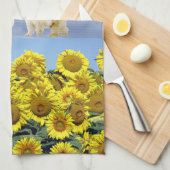 Tournesol Floral Ours Polaire Serviette de cuisine (Quart Plié)
