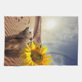 Tournesol Floral Ours Serviette de cuisine (Horizontal)