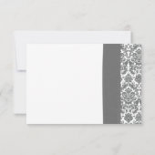 Tournesol gris jaune Mariage damassé Réponse RSVP (Dos)