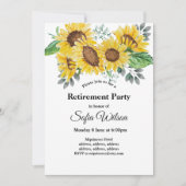 tournesol, invitation à la fête de retraite floral (Devant)