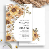 Tournesol Invitations de mariage rustique