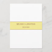 Tournesol (Jaune) 4,5 po x 6,25 po Menu Mariage (Dos)