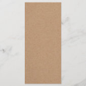 Tournesol jaune. Carte de menu Mariage rustique si (Dos)