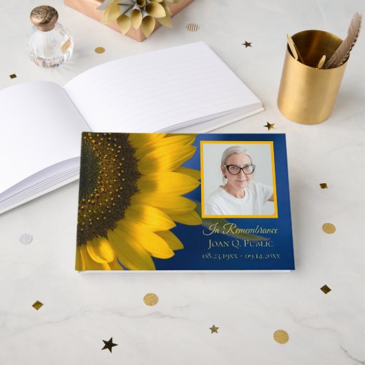 Tournesol Jaune en bleu Célébration de la vie (Recto ouvert)