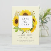 Tournesol | Jaune Enregistrer la carte de date (Debout devant)