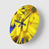 Tournesol jaune, horloge murale d'abeille bleue (Angle)