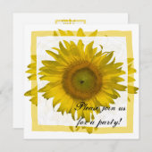 Tournesol Jaune Invitation de la fête de toutes le (Devant / Derrière)