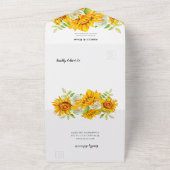 Tournesol Jaune Invitation tout en un mariage (Dehors)