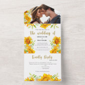 Tournesol Jaune Invitation tout en un mariage (À l'intérieur)