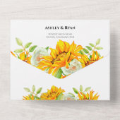 Tournesol Jaune Invitation tout en un mariage (Verso)