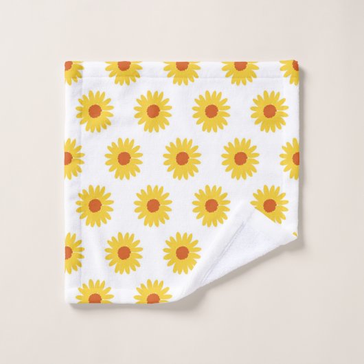 Tournesol Jaune Joli Rétro Y2K Motif (Gant de toilette)