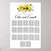 Tournesol jaune moderne Tableau de sièges 17 table (Devant)