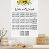 Tournesol jaune moderne Tableau de sièges 17 table (Cuisine)