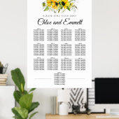 Tournesol jaune moderne Tableau de sièges à 13 tab (Bureau à domicile)
