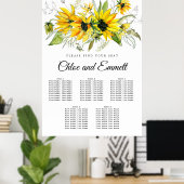 Tournesol Jaune moderne, tableau de sièges à 5 tab (Bureau à domicile)