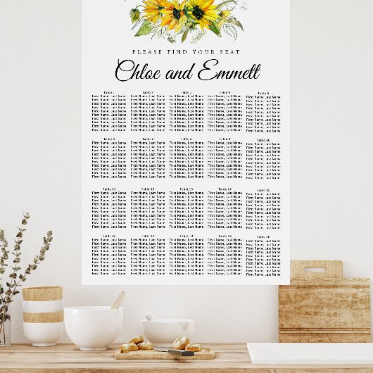 Tournesol Jaune moderne Tableau de sièges de 20 ta (Cuisine)