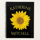 Tournesol jaune Nom personnalisé Noir (Devant)