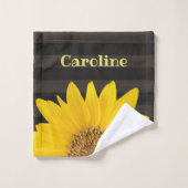Tournesol jaune Personnalisé Floral (Gant de toilette)