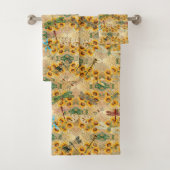  Tournesol jaune rétro libellules multicolores (En situation)