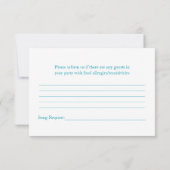 Tournesol Jaune Ruban Bleu Aqua Mariage RSVP (Dos)