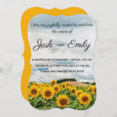 Tournesol Jaune Russe Faire-part de mariage (Devant / Derrière)