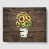 Tournesol jaune rustique sur bois Livre d'or (Verso)