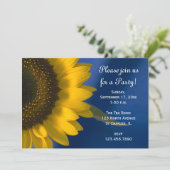 Tournesol jaune sur Blue General Party Invitation (Debout devant)