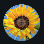 Tournesol jaune sur la Cible de flechettes Blue Sk<br><div class="desc">Cibles de flechettes avec Tournesol Jaune Contre Soleil sur Ciel Bleu - Jour d'été - Fleur de Photo Nature - Vous pouvez aussi personnaliser - Choisissez / Ajouter Votre Photo Unique - Image / Texte - Nom / Couleur / Police / Taille / Plus - Faites votre cadeau spécial -...</div>
