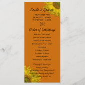 Tournesol jaune sur le programme de mariage orange (Devant)