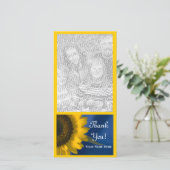 Tournesol jaune sur Merci bleu (Debout devant)